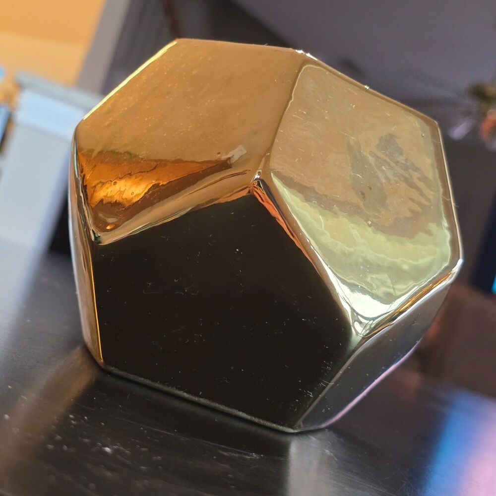 Geometric vase planter ceramic shiny gold home decor hobby lobby
